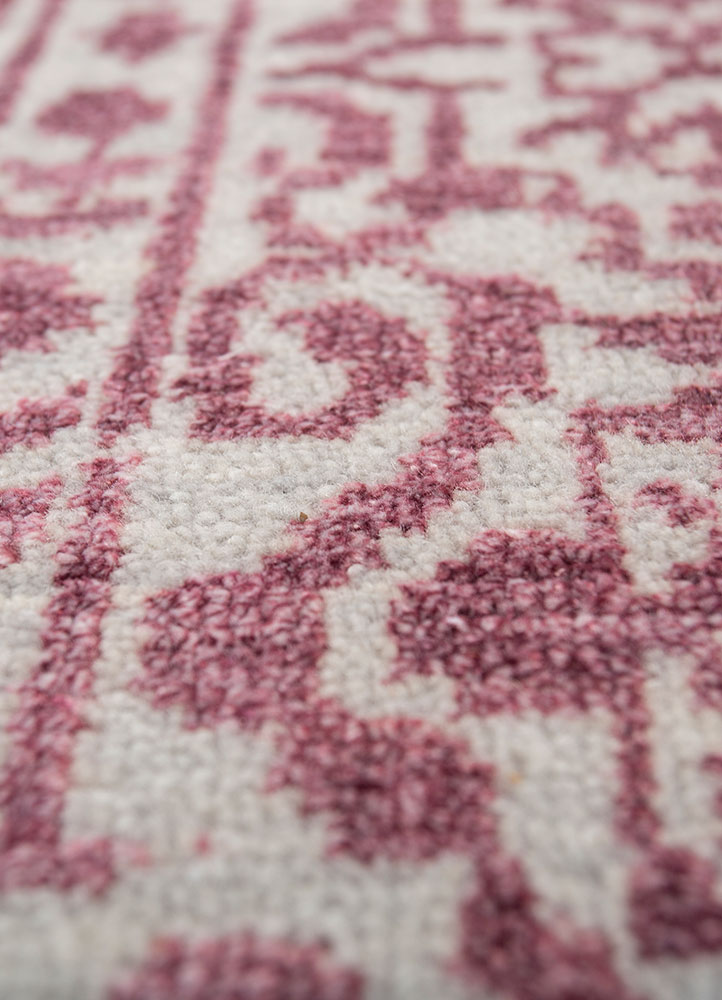 far east beige and brown wool and viscose hand knotted Rug - CloseUp