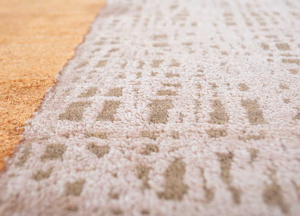 aakar by kavi beige and brown wool and silk hand knotted Rug - CloseUp