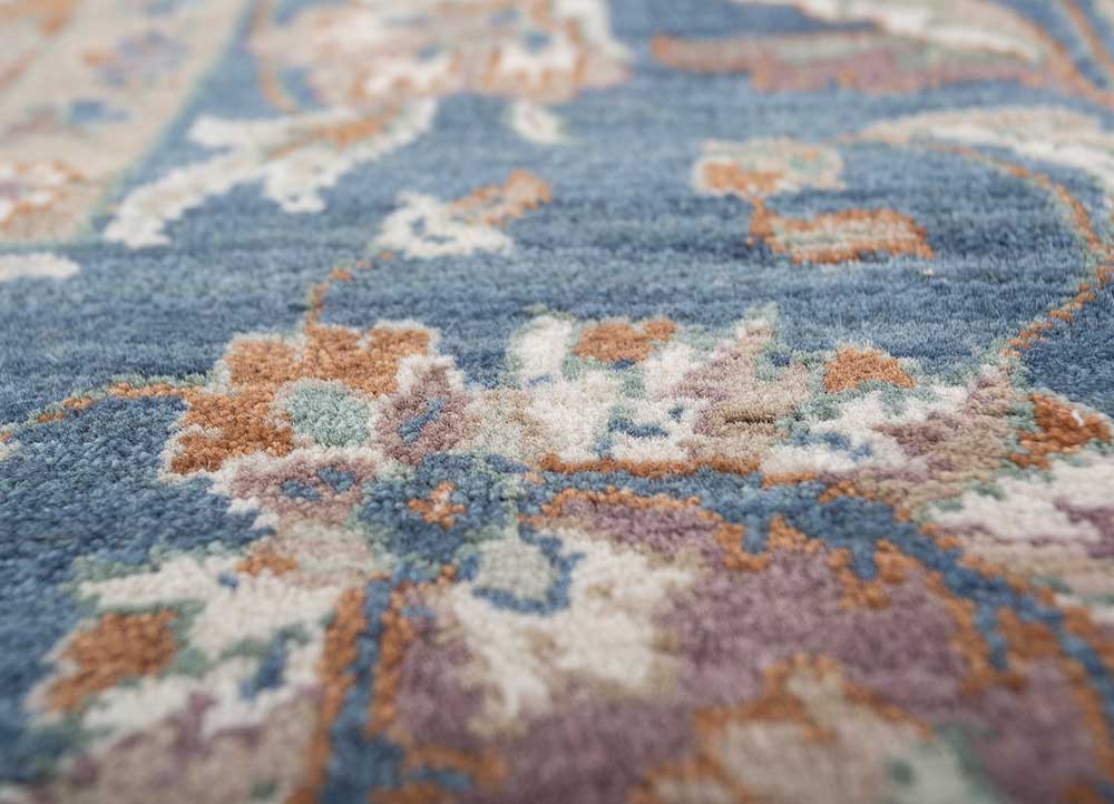 aurora ivory wool hand knotted Rug - CloseUp