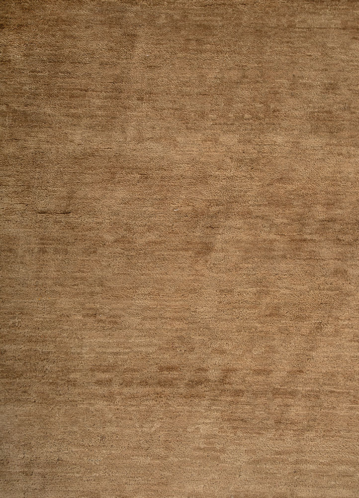 pansy beige and brown wool hand knotted Rug - CloseUp