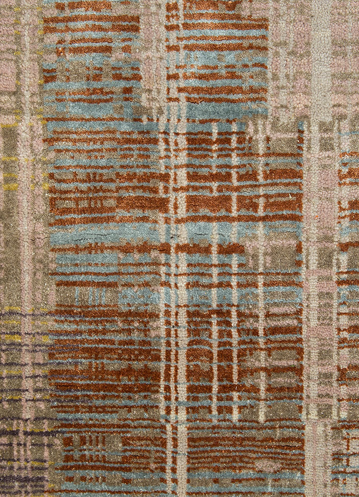 unstring by kavi multi wool and bamboo silk hand knotted Rug - CloseUp