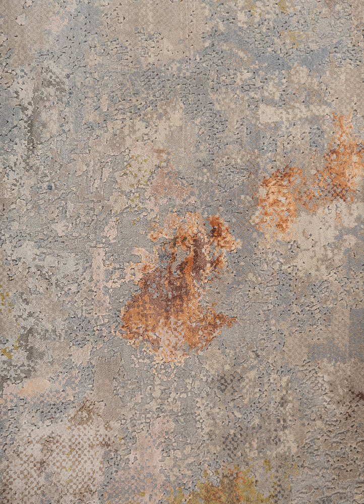 aprezo blue wool and bamboo silk hand knotted Rug - CloseUp