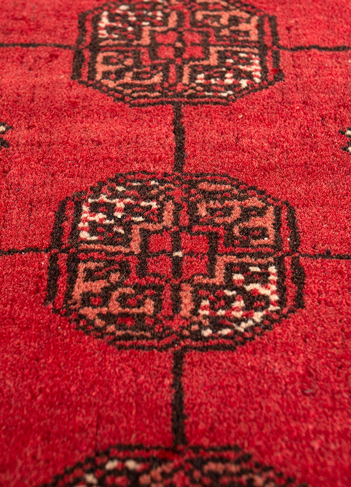 kiaan red and orange wool hand knotted Rug - CloseUp