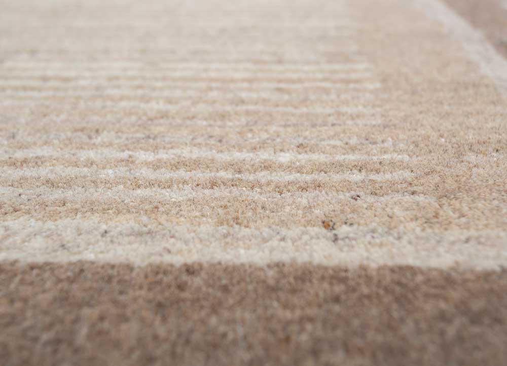 pathways beige and brown wool hand tufted Rug - CloseUp