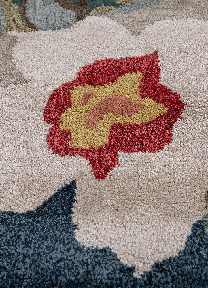 hacienda blue wool and viscose hand tufted Rug - CloseUp
