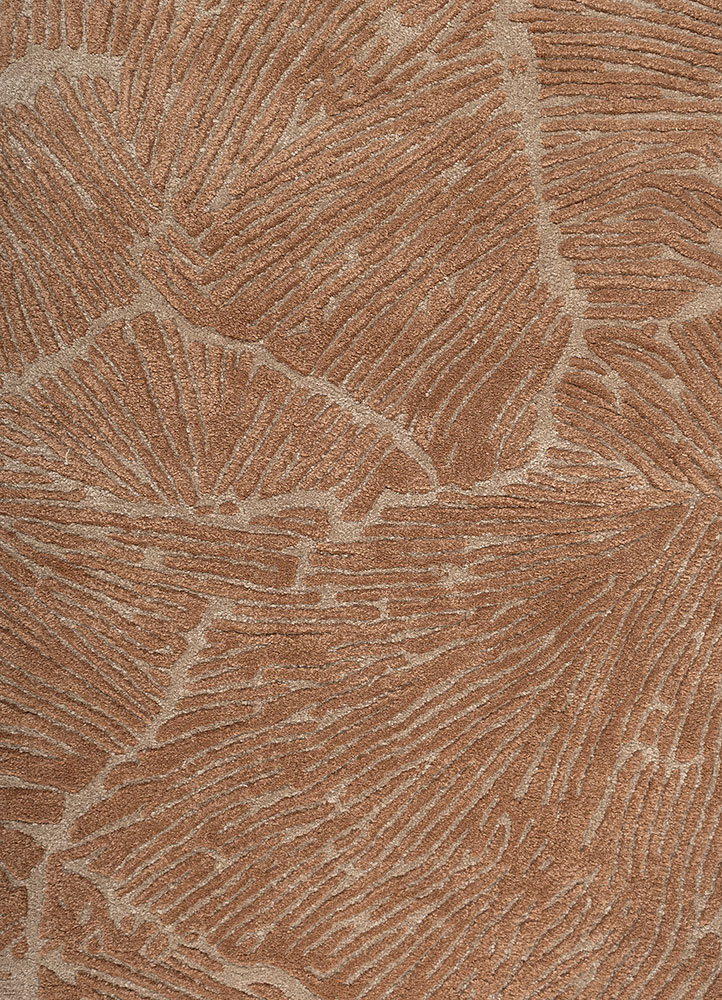 aprezo beige and brown wool and viscose hand tufted Rug - CloseUp