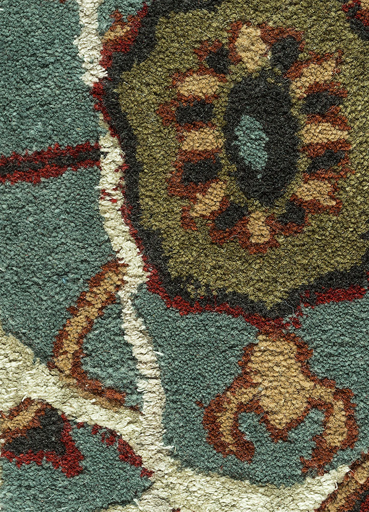 mythos blue wool and viscose hand tufted Rug - CloseUp