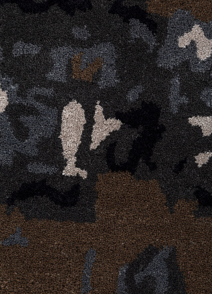 genesis blue wool and viscose hand tufted Rug - CloseUp