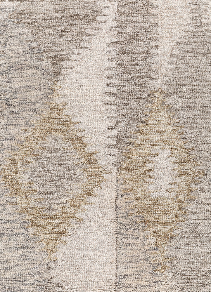 modo beige and brown wool hand tufted Rug - CloseUp