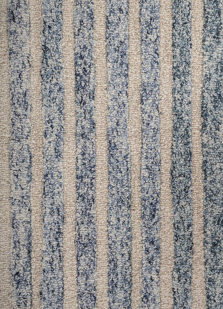 caliedo blue wool hand tufted Rug - CloseUp
