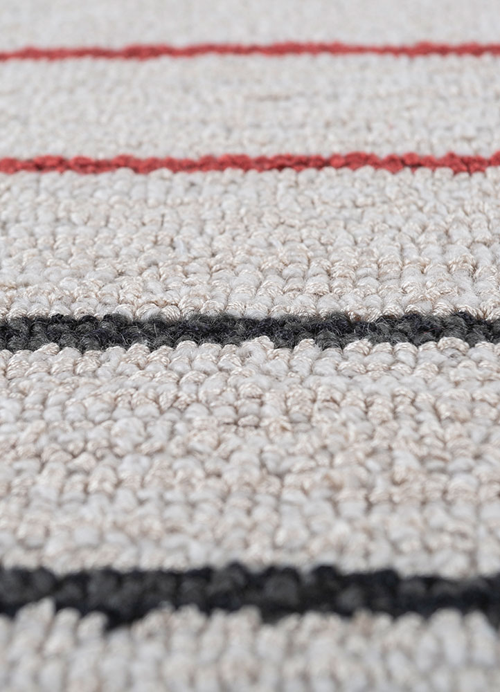 contour ivory wool and viscose hand tufted Rug - CloseUp
