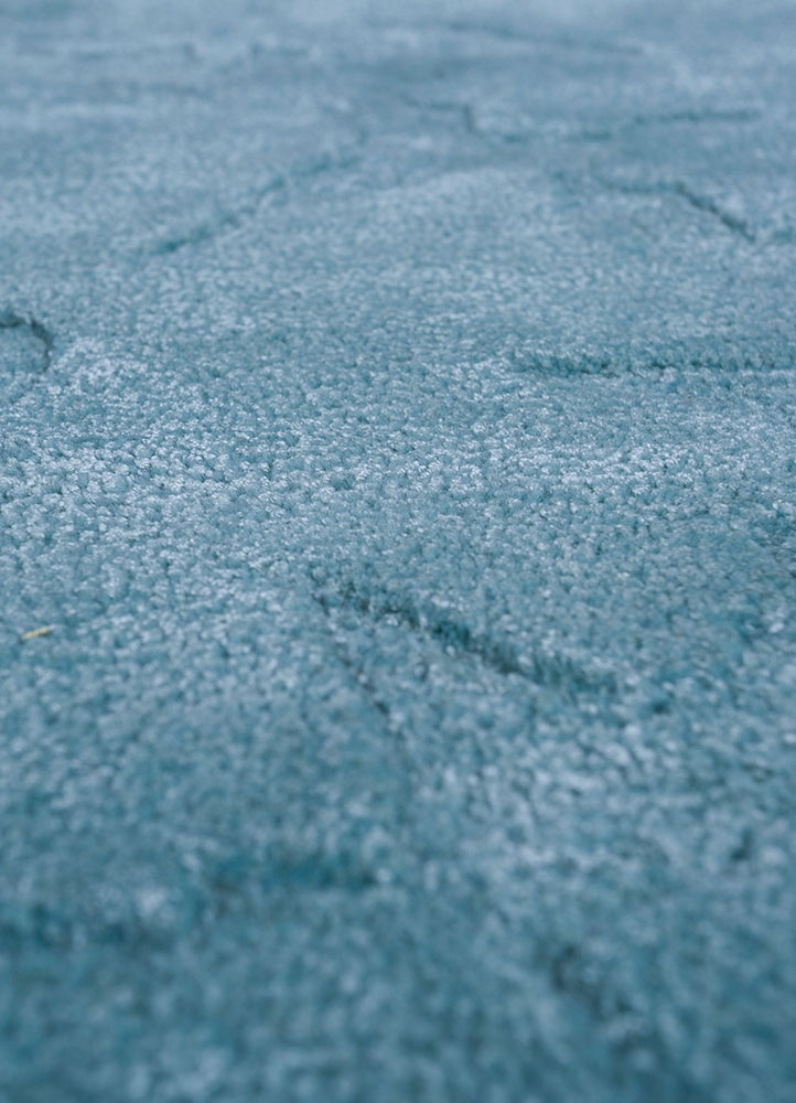 hacienda blue wool and viscose hand tufted Rug - CloseUp
