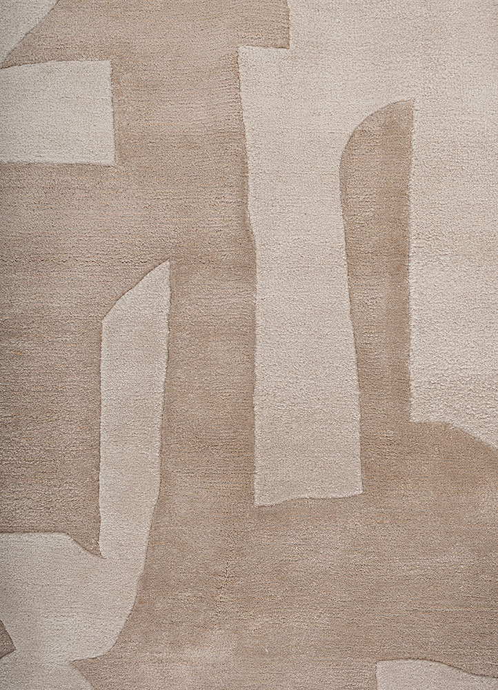 white noise ivory wool and viscose hand tufted Rug - CloseUp