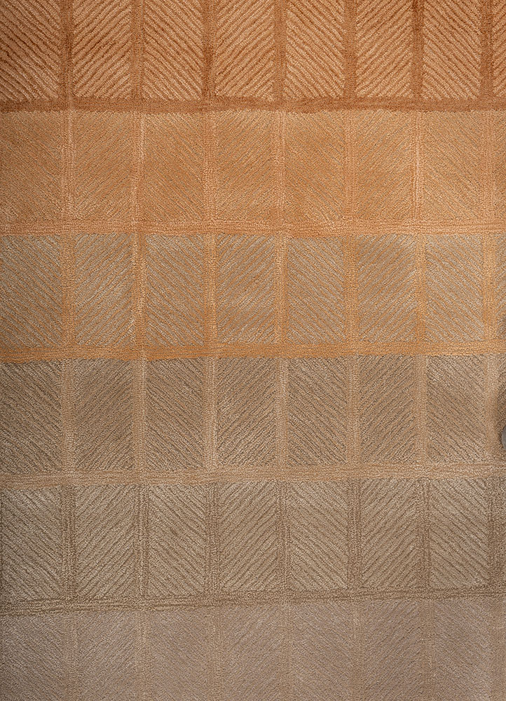 cera red and orange wool and viscose hand tufted Rug - CloseUp