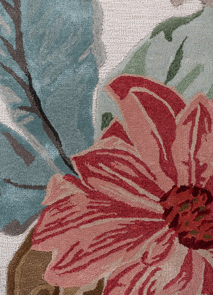 hacienda ivory wool and viscose hand tufted Rug - CloseUp