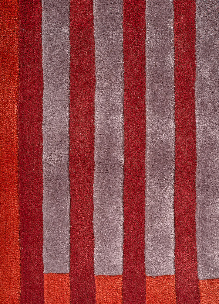 caliedo red and orange wool and viscose hand tufted Rug - CloseUp