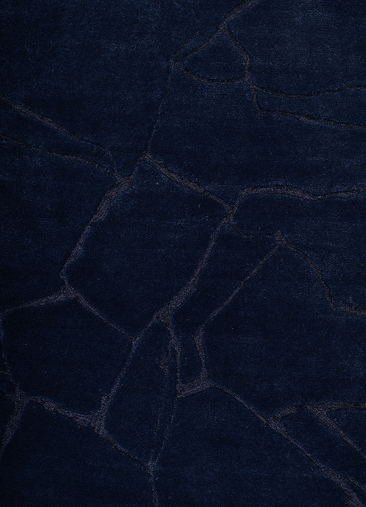 genesis blue wool and viscose hand tufted Rug - CloseUp