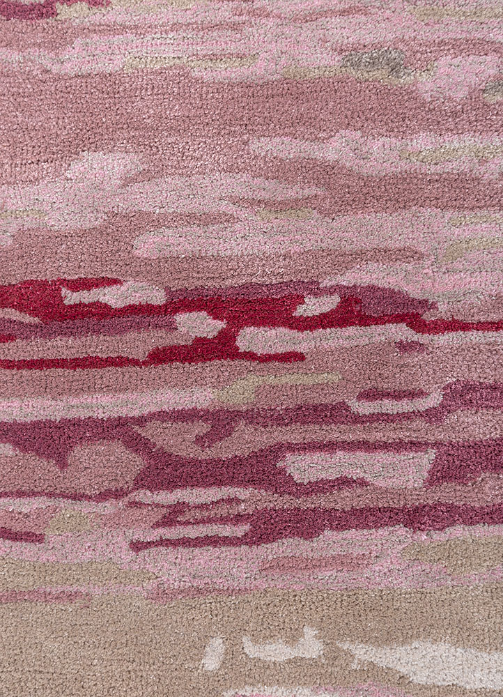 genesis beige and brown wool and viscose hand tufted Rug - CloseUp