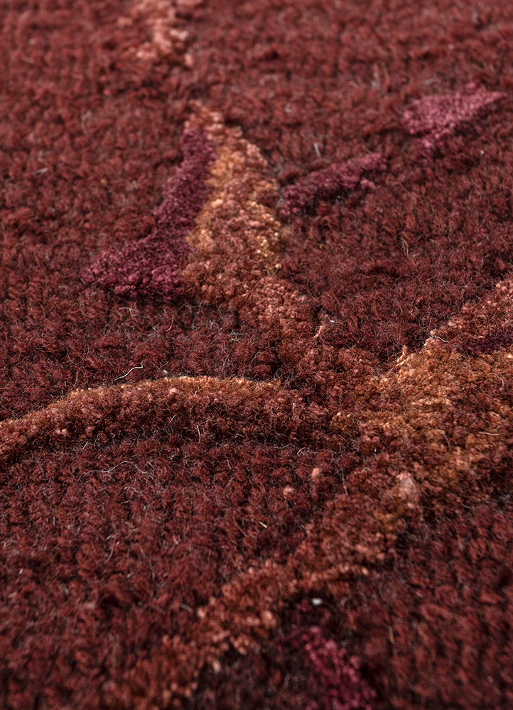 genesis red and orange wool and viscose hand tufted Rug - CloseUp