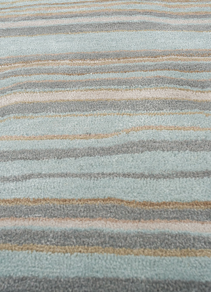 genesis blue wool and viscose hand tufted Rug - CloseUp