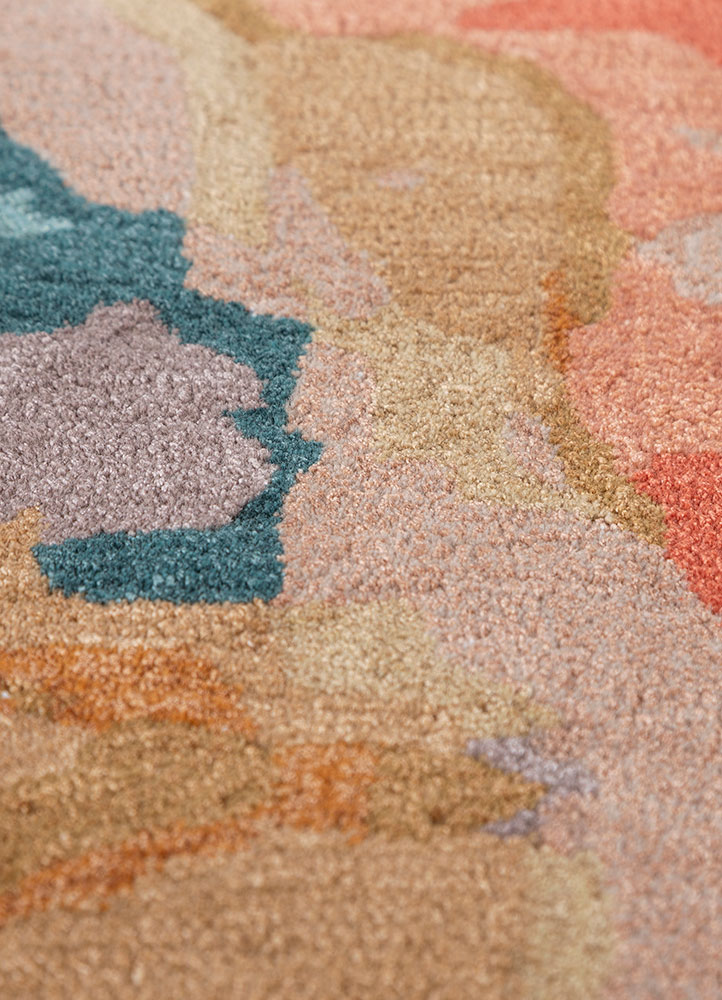 genesis beige and brown wool and viscose hand tufted Rug - CloseUp