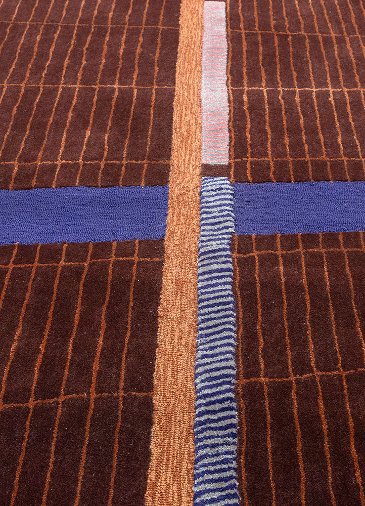 jaipur wunderkammer red and orange wool and viscose hand tufted Rug - CloseUp