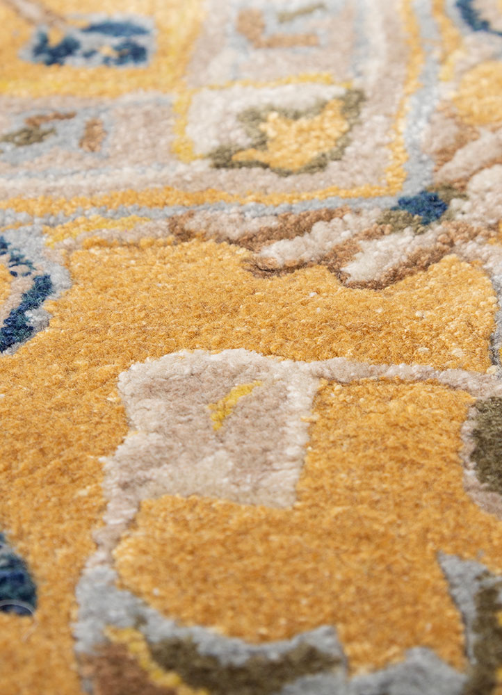 kasbah red and orange wool and viscose hand tufted Rug - CloseUp