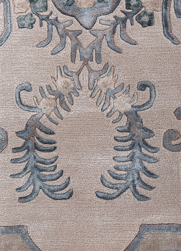 kora ivory wool and viscose hand tufted Rug - CloseUp