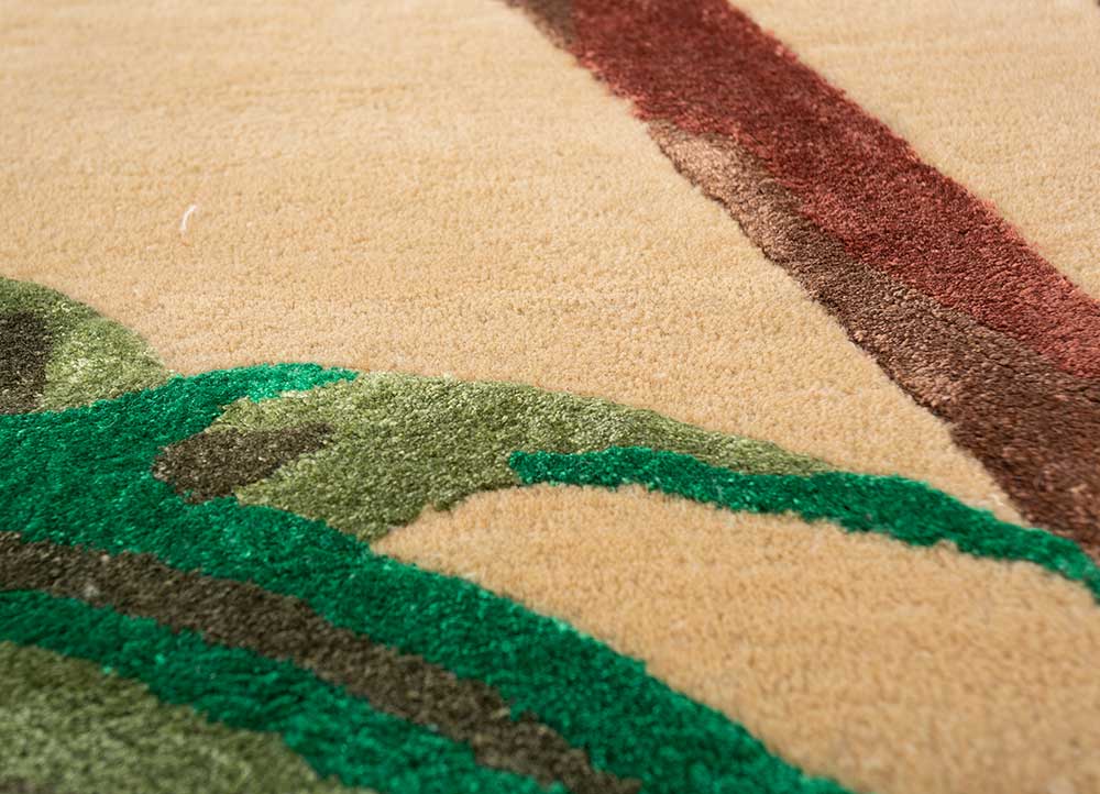 hacienda gold wool and viscose hand tufted Rug - CloseUp