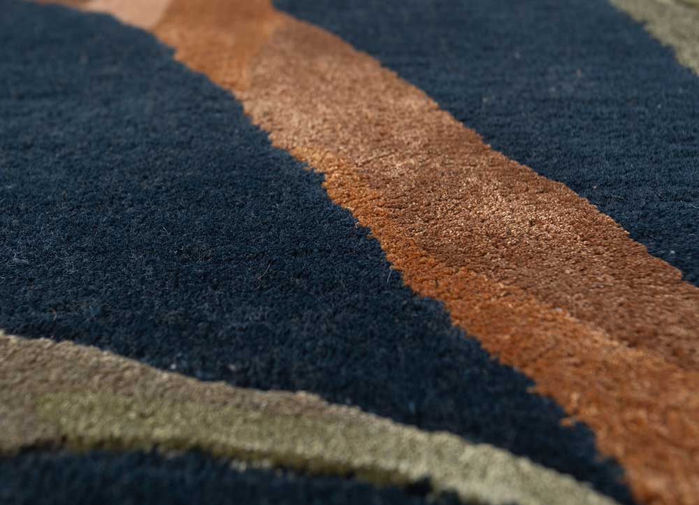 hacienda blue wool and viscose hand tufted Rug - CloseUp