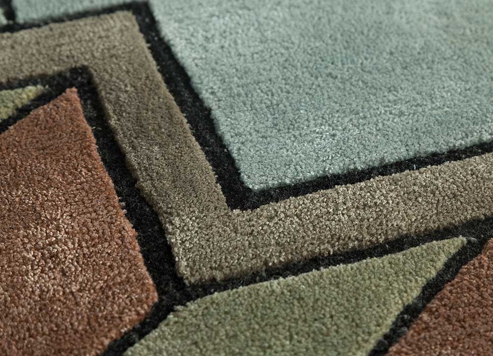 archetype beige and brown wool and viscose hand tufted Rug - CloseUp