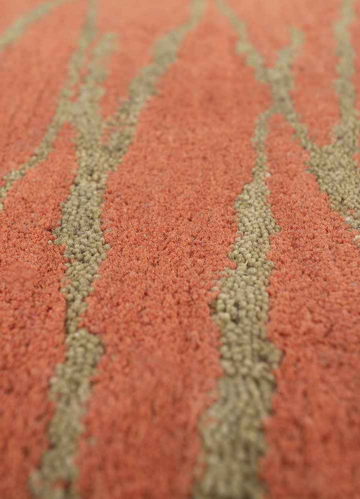 contour red and orange wool hand tufted Rug - CloseUp