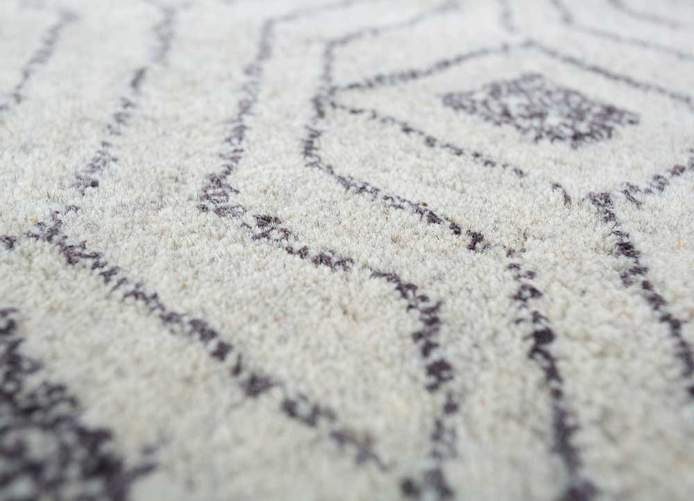 contour ivory wool and viscose hand tufted Rug - CloseUp