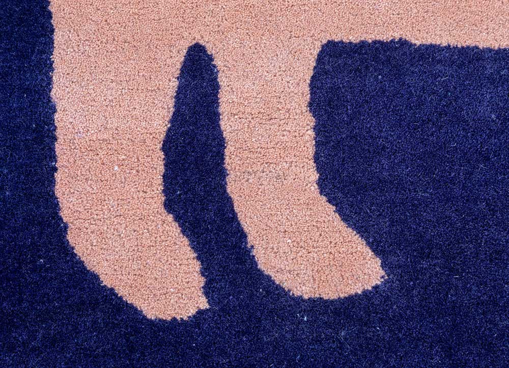 confetti pink and purple wool hand tufted Rug - CloseUp
