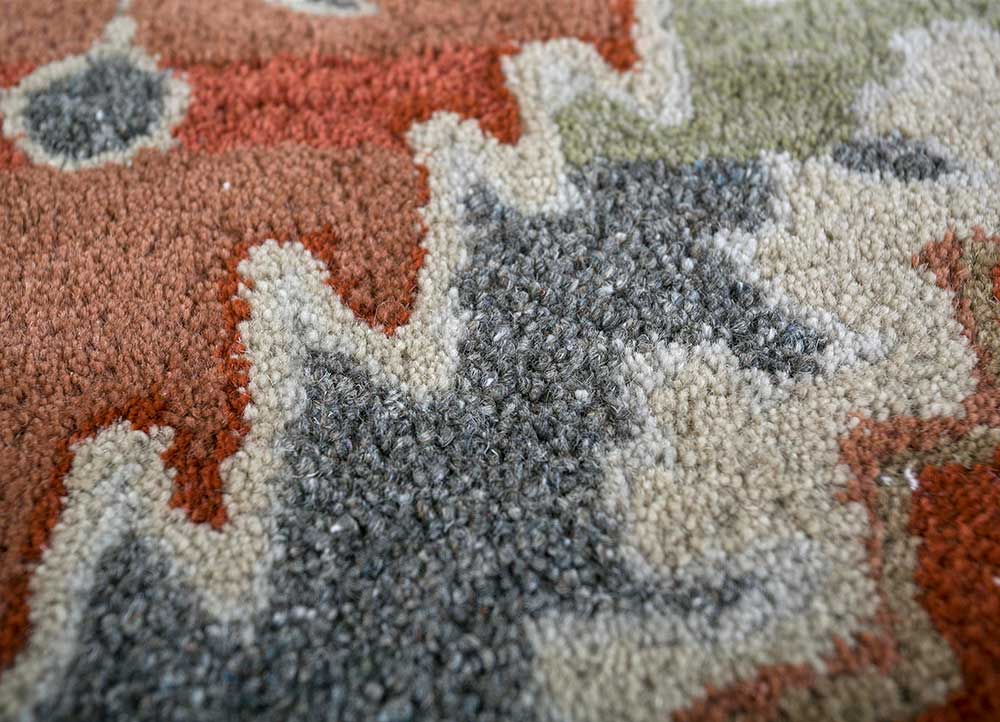 mythos beige and brown wool and viscose hand tufted Rug - CloseUp