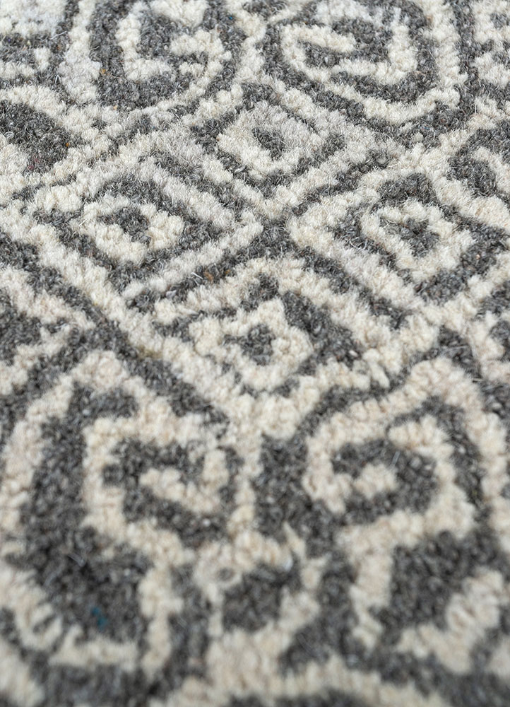 imara blue wool hand tufted Rug - CloseUp