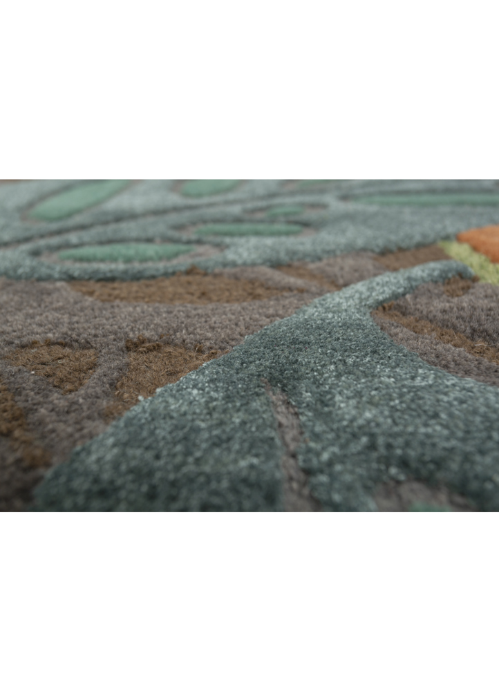 hacienda blue wool and viscose hand tufted Rug - CloseUp