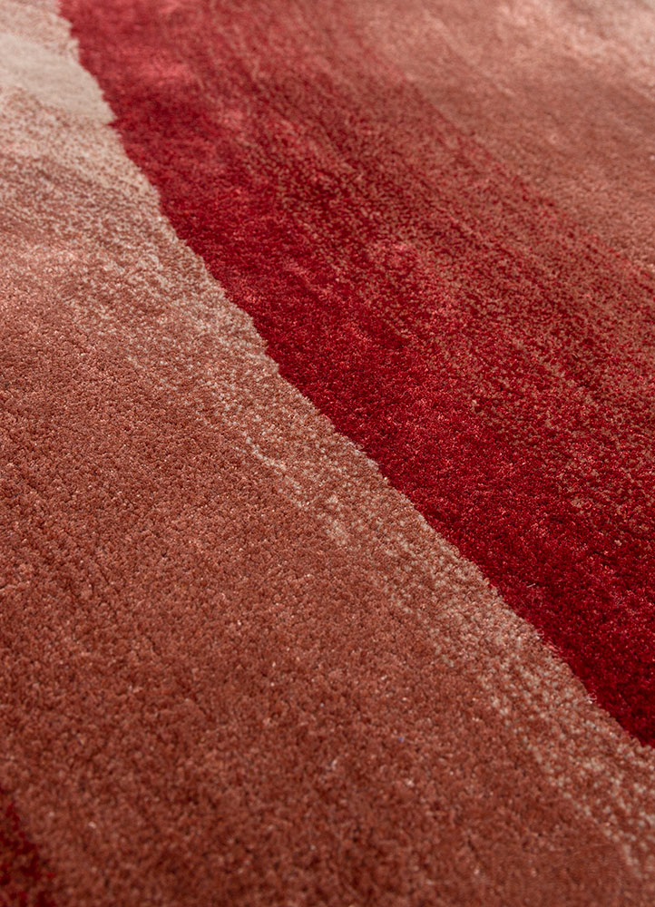 chroma red and orange wool and viscose hand tufted Rug - CloseUp