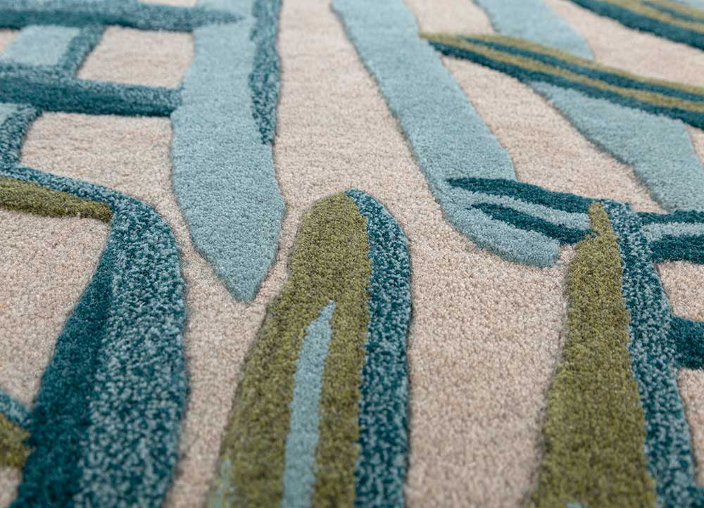 hacienda ivory wool and viscose hand tufted Rug - CloseUp