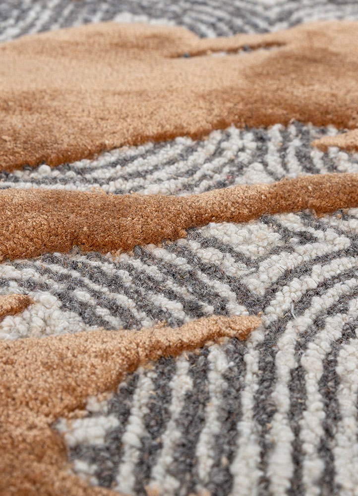 pathways red and orange wool and viscose hand tufted Rug - CloseUp
