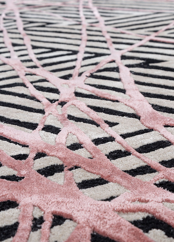 adrift grey and black wool and viscose hand tufted Rug - CloseUp