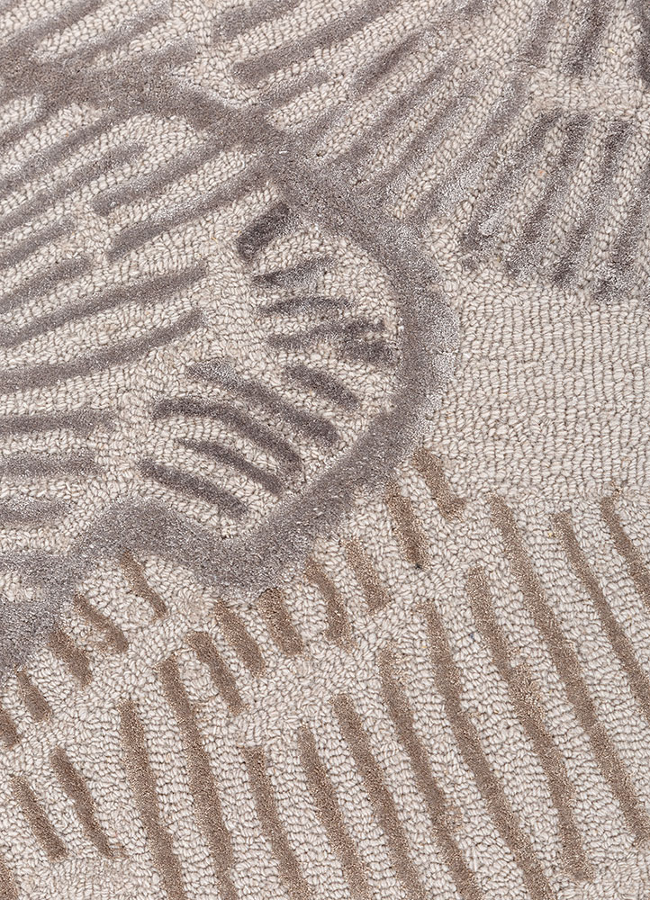 white noise ivory wool and viscose hand tufted Rug - CloseUp