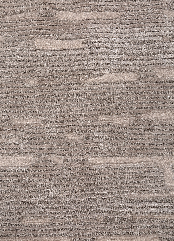 white noise grey and black wool and viscose hand tufted Rug - CloseUp