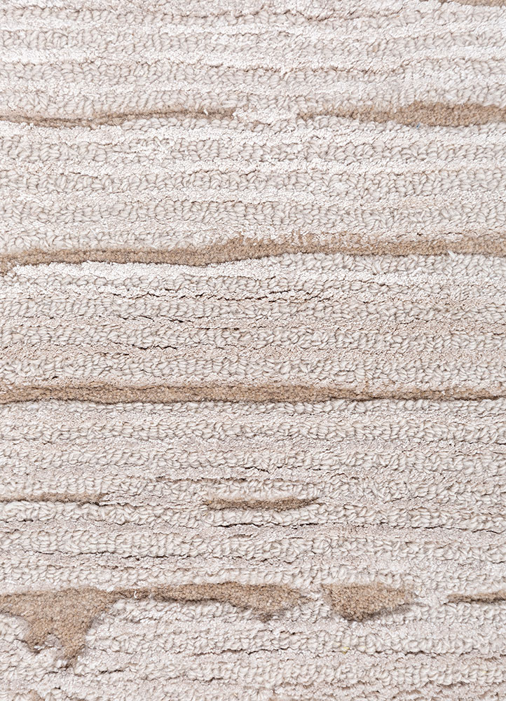 white noise ivory wool and viscose hand tufted Rug - CloseUp