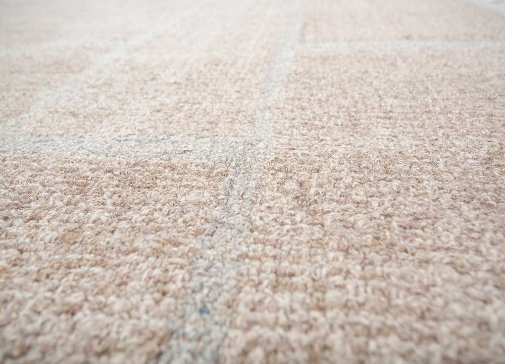 pathways beige and brown wool hand tufted Rug - CloseUp