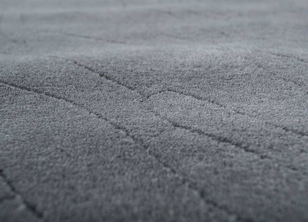 cera blue wool hand tufted Rug - CloseUp