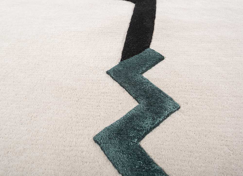 contour ivory wool hand tufted Rug - CloseUp