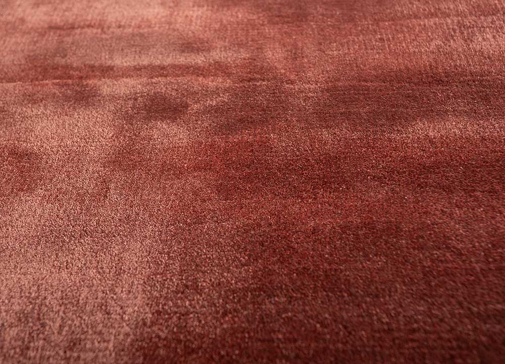 cera red and orange viscose hand tufted Rug - CloseUp