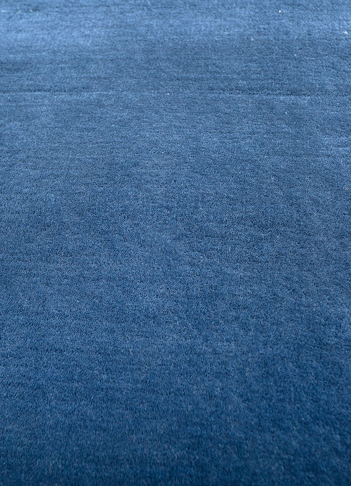 cera blue wool hand tufted Rug - CloseUp