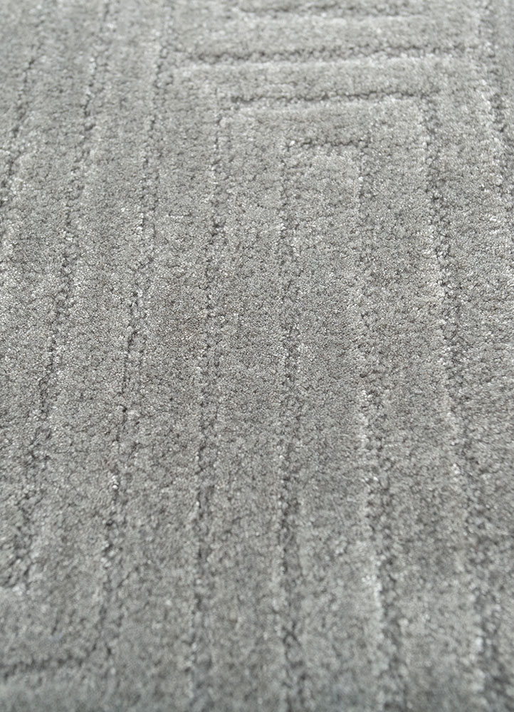 cera blue viscose hand tufted Rug - CloseUp
